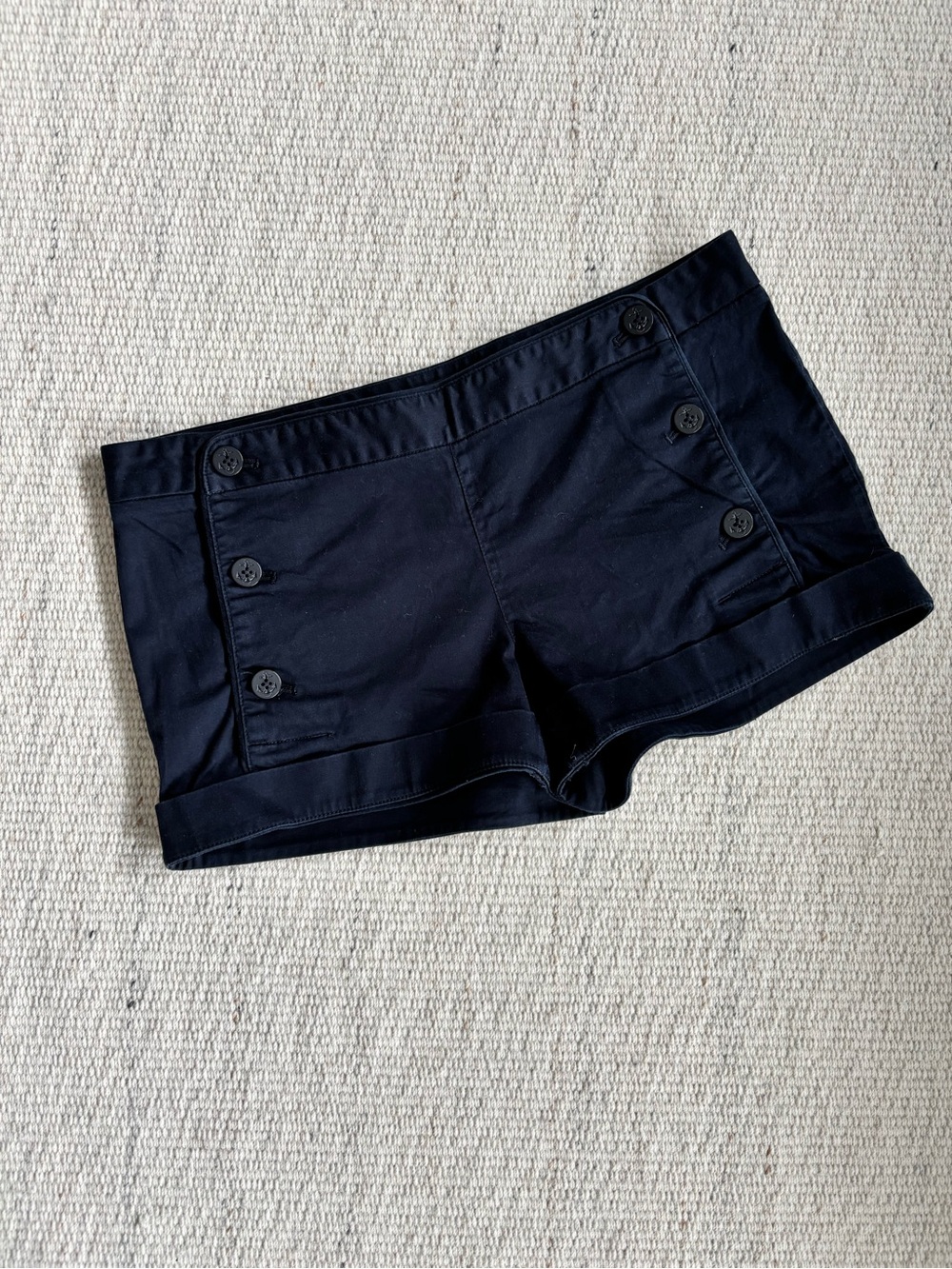 | Talula | Women's Navy Blue Sailor with Anchor Button-Accent Shorts size 10